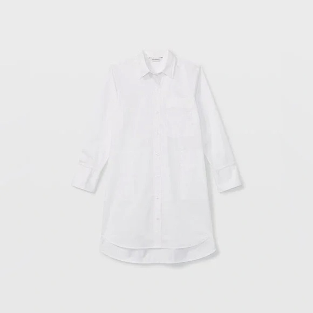 Club Monaco White Button-Up Shirt Dress